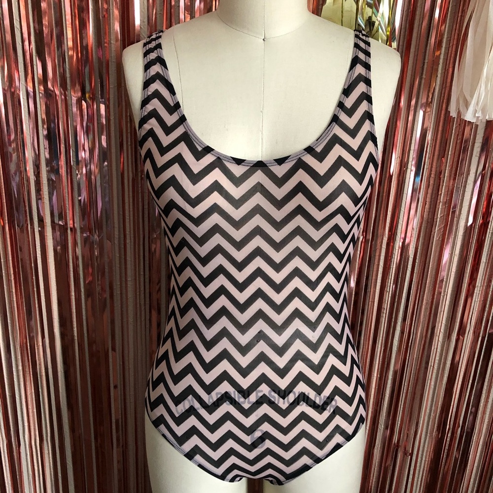 Chevron Mesh Bodysuit